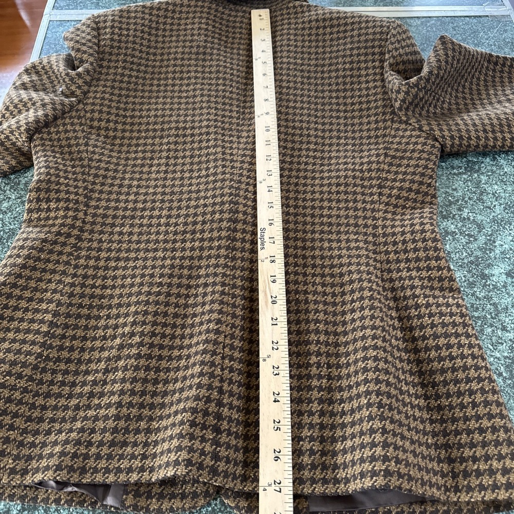 Talbots Herringbone Women Made In Italy Brown Wool Cashmere Silk Blend Blazer 14 - Picture 12 of 14